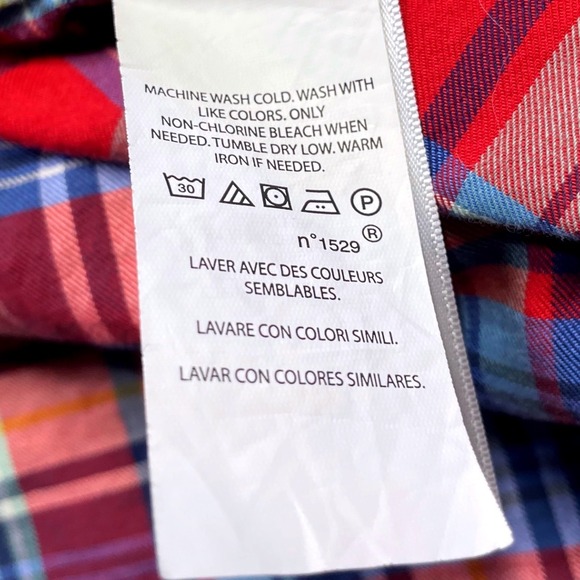 Ralph Lauren Boys Plaid Button Shirt Long Sleeve Red Blue Yellow Size XL 18 20 - Picture 6 of 6